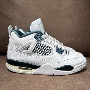 Nike Air Jordan 4 Retro Shoes Youth Size 4.5Y White Oxidized Green FQ8213-103
